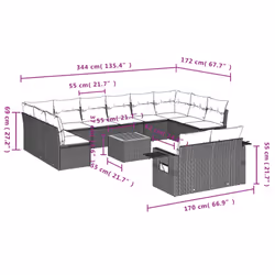 VidaXL 3257131 set mobili da esterno