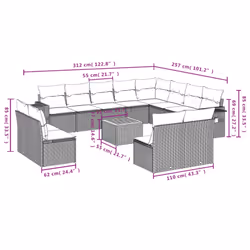 VidaXL 3257141 set mobili da esterno