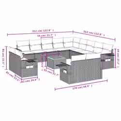 VidaXL 3257168 set mobili da esterno