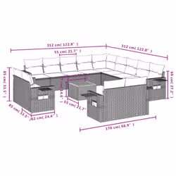 VidaXL 3257173 set mobili da esterno Grigio scuro - Vista aggiuntiva 3