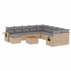 Set Divano da Giardino 14 pz con Cuscini Beige Misto Polyrattancod mxl 113197 - Vista aggiuntiva 2