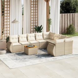 Set Divano da Giardino 9 pz con Cuscini Beige in Polyrattancod mxl 116762