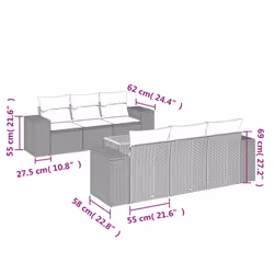 Set Divani da Giardino 7 pz con Cuscini Beige in Polyrattancod mxl 111424 - Vista aggiuntiva 3