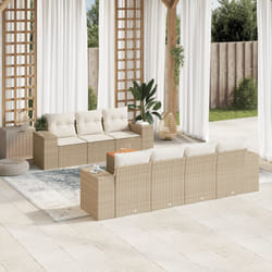 Set Divano da Giardino 8 pz con Cuscini Beige in Polyrattancod mxl 90461