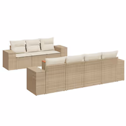 Set Divano da Giardino 8 pz con Cuscini Beige in Polyrattancod mxl 90461 - Vista aggiuntiva 2