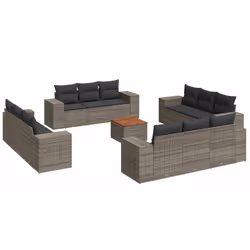 Set Divani da Giardino 13 pz con Cuscini Grigio in Polyrattancod mxl 111502 - Vista aggiuntiva 2