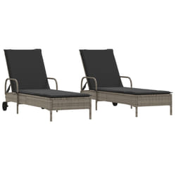 VidaXL 3261436 sedia da esterno Terrazzo Seduta imbottita Rattan sintetico, Acciaio Grigio