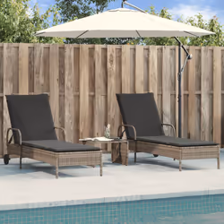 VidaXL 3261436 sedia da esterno Terrazzo Seduta imbottita Rattan sintetico, Acciaio Grigio