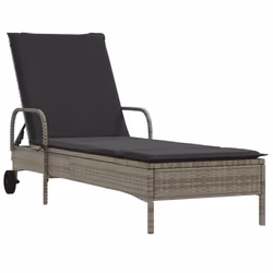 VidaXL 3261436 sedia da esterno Terrazzo Seduta imbottita Rattan sintetico, Acciaio Grigio