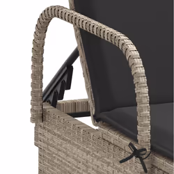 VidaXL 3261439 sedia da esterno Terrazzo Seduta imbottita Rattan sintetico, Acciaio Grigio - Vista aggiuntiva 8