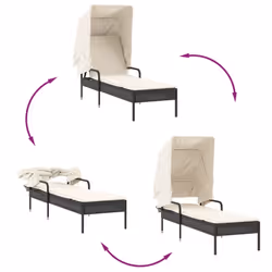 VidaXL 3261569 sedia da esterno Salone Seduta imbottita Rattan sintetico, Acciaio Crema, Bianco - Vista aggiuntiva 7