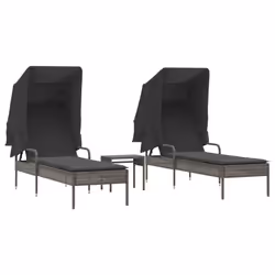 VidaXL 3261571, Salone, Seduta imbottita, Rattan sintetico, Acciaio, Grigio, 110 kg, 2000 mm