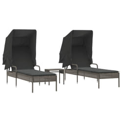 VidaXL 3261571 sedia da esterno Salone Seduta imbottita Rattan sintetico, Acciaio Grigio