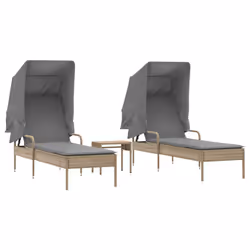 VidaXL 3261572, Salone, Seduta imbottita, Rattan sintetico, Acciaio, Grigio, 110 kg, 2000 mm