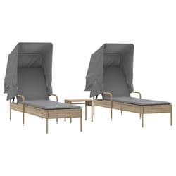 VidaXL 3261572 sedia da esterno Salone Seduta imbottita Rattan sintetico, Acciaio Grigio