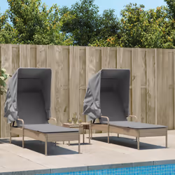 VidaXL 3261572 sedia da esterno Salone Seduta imbottita Rattan sintetico, Acciaio Grigio