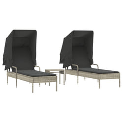 VidaXL 3261574 sedia da esterno Salone Seduta imbottita Rattan sintetico, Acciaio Grigio