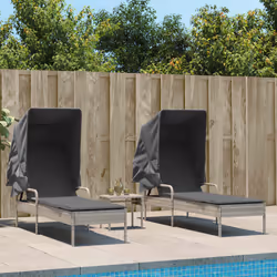 VidaXL 3261574 sedia da esterno Salone Seduta imbottita Rattan sintetico, Acciaio Grigio