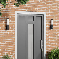 vidaXL Luci da Parete da Esterno con Sensore 2 pz Acciaio Inossidabile Nero IP44