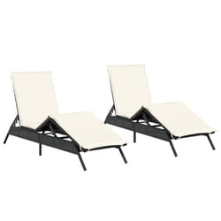 VidaXL 3261578 sedia da esterno Terrazzo Seduta imbottita Rattan sintetico, Acciaio Crema, Bianco