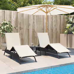 VidaXL 3261578 sedia da esterno Terrazzo Seduta imbottita Rattan sintetico, Acciaio Crema, Bianco