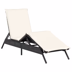 VidaXL 3261578 sedia da esterno Terrazzo Seduta imbottita Rattan sintetico, Acciaio Crema, Bianco - Vista aggiuntiva 4