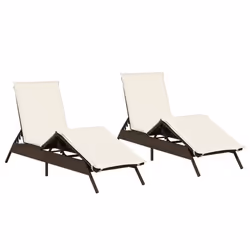 VidaXL 3261579, Terrazzo, Seduta imbottita, Rattan sintetico, Acciaio, Crema, Bianco, 110 kg, 590 mm