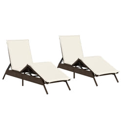 VidaXL 3261579 sedia da esterno Terrazzo Seduta imbottita Rattan sintetico, Acciaio Crema, Bianco