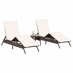 VidaXL 3261579 sedia da esterno Terrazzo Seduta imbottita Rattan sintetico, Acciaio Crema, Bianco