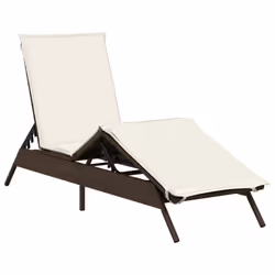 VidaXL 3261579 sedia da esterno Terrazzo Seduta imbottita Rattan sintetico, Acciaio Crema, Bianco - Vista aggiuntiva 4