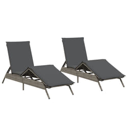 VidaXL 3261580 sedia da esterno Terrazzo Seduta imbottita Rattan sintetico, Acciaio Grigio