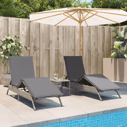 VidaXL 3261580 sedia da esterno Terrazzo Seduta imbottita Rattan sintetico, Acciaio Grigio