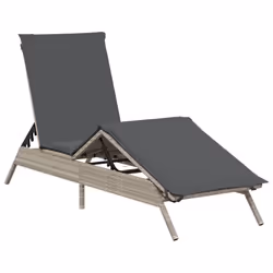VidaXL 3261583 sedia da esterno Terrazzo Seduta imbottita Rattan sintetico, Acciaio Grigio - Vista aggiuntiva 4