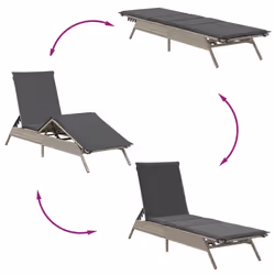 VidaXL 3261583 sedia da esterno Terrazzo Seduta imbottita Rattan sintetico, Acciaio Grigio - Vista aggiuntiva 8