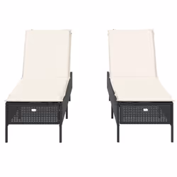 VidaXL 3261587 sedia da esterno Terrazzo Seduta imbottita Rattan sintetico, Acciaio Crema, Bianco - Vista aggiuntiva 5