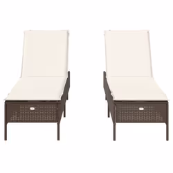 VidaXL 3261588 sedia da esterno Terrazzo Seduta imbottita Rattan sintetico, Acciaio Crema, Bianco - Vista aggiuntiva 5