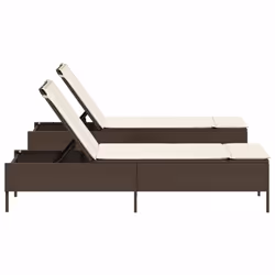 VidaXL 3261588 sedia da esterno Terrazzo Seduta imbottita Rattan sintetico, Acciaio Crema, Bianco - Vista aggiuntiva 6