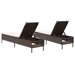 VidaXL 3261588 sedia da esterno Terrazzo Seduta imbottita Rattan sintetico, Acciaio Crema, Bianco - Vista aggiuntiva 7