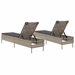 VidaXL 3261592 sedia da esterno Terrazzo Seduta imbottita Rattan sintetico, Acciaio Grigio - Vista aggiuntiva 7