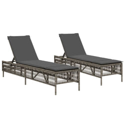 VidaXL 3261598 sedia da esterno Terrazzo Seduta imbottita Rattan sintetico, Acciaio Grigio