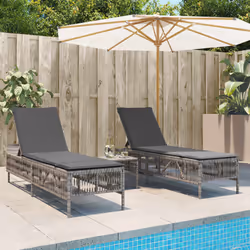 VidaXL 3261598 sedia da esterno Terrazzo Seduta imbottita Rattan sintetico, Acciaio Grigio