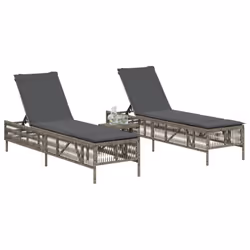 VidaXL 3261598 sedia da esterno Terrazzo Seduta imbottita Rattan sintetico, Acciaio Grigio