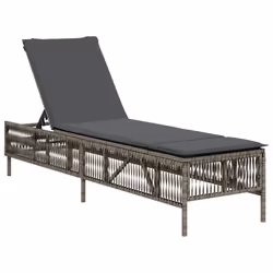VidaXL 3261598 sedia da esterno Terrazzo Seduta imbottita Rattan sintetico, Acciaio Grigio - Vista aggiuntiva 4
