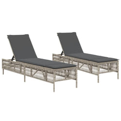VidaXL 3261601 sedia da esterno Terrazzo Seduta imbottita Rattan sintetico, Acciaio Grigio