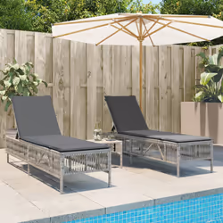 VidaXL 3261601 sedia da esterno Terrazzo Seduta imbottita Rattan sintetico, Acciaio Grigio