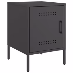 vidaXL Comodini 2 pz Nero 36x39x50,5 cm in Acciaio - Vista aggiuntiva 3
