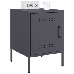 vidaXL Comodini 2 pz Antracite 36x39x50,5 cm in Acciaio - Vista aggiuntiva 3