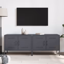 vidaXL Mobili TV 2pz Antracite 68x39x50,5 cm in Acciaio - Vista aggiuntiva 3