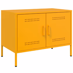 vidaXL Mobile TV Giallo Senape 68x39x50,5 cm in Acciaio - Vista aggiuntiva 2