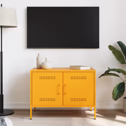 vidaXL Mobile TV Giallo Senape 68x39x50,5 cm in Acciaio - Vista aggiuntiva 3